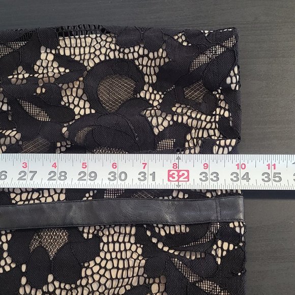 Tart Black Lace Overlay Floral Crew Neck Above Knee Sz Small Dress - Picture 7 of 7